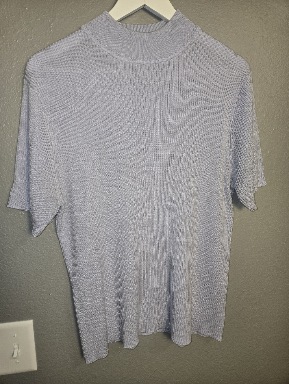 Croft & Barrow Light Purple Ribbed 100% Acrylic Top Size XL
